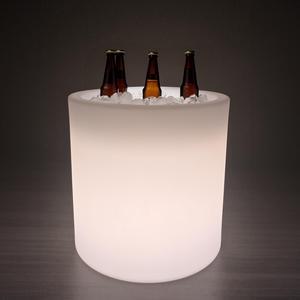 Modern Home LED Glowing Round Ice Bucket w/Infrared Remote Control