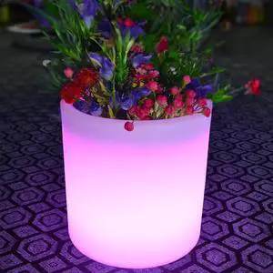 Modern Home 16" LED Glowing Round Planter w/Infrared Remote Control