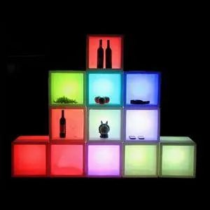 Modern Home LED Light Color Changing Glow Nightstand/Bookcase/Shelf/Bar Display/Ice Bucket