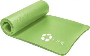 AUM High Density HD Foam Tech Yoga Exercise Mat - 72" x 24" x 0.4"