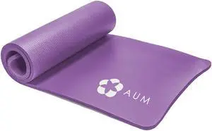 AUM High Density HD Foam Tech Yoga Exercise Mat - 72" x 24" x 1/2" - Purple