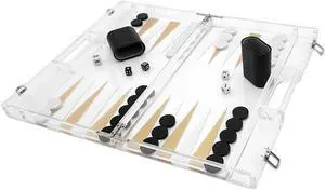 OnDisplay Luxe Acrylic Backgammon Set (Gold)