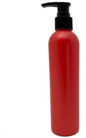 Royal Massage 8oz Bullet Round Massage Oil/Lotion/Liquid Bottle with Saddle Pump (Matte Red, 1)