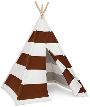 Modern Home Children's Indoor/Outdoor Teepee Set with Travel Case - Brown/Silver Stripes