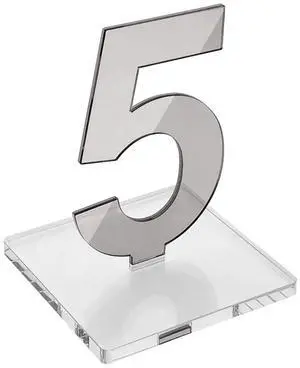 OnDisplay Luxe Laser Cut Mirrored Acrylic Wedding/Party/Event Table Numbers (Silver, 1-10)