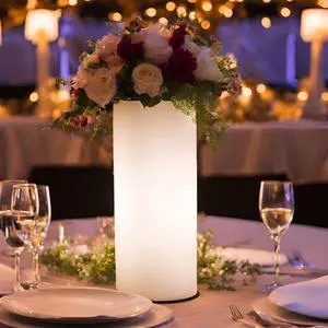 Modern Home LED Glowing Cylinder Pillar w/Infrared Remote Control (14.5" x 6.3")