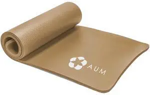 AUM High Density HD Foam Tech Yoga Exercise Mat - 72" x 24" x 0.4" (Coffee)