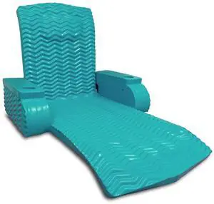 California Sun Deluxe Unsinkable La Jolla Lounger - Foam Cushion Pool Chaise Chair (Teal Wave)