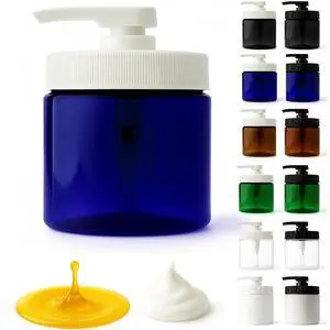 Royal Massage 16oz Massage Oil/Lotion/Cream Pump Jar with Locking Twist Top (Blue/White, 1)