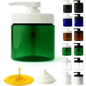 Royal Massage 16oz Massage Oil/Lotion/Cream Pump Jar with Locking Twist Top (Green/White, 1)