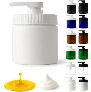 Royal Massage 16oz Massage Oil/Lotion/Cream Pump Jar with Locking Twist Top (White/White, 1)