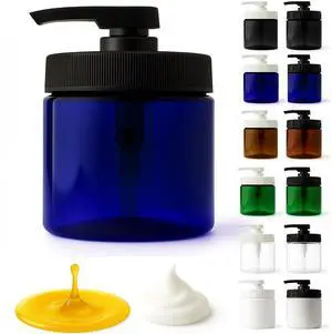 Royal Massage 16oz Massage Oil/Lotion/Cream Pump Jar with Locking Twist Top (Blue/Black, 1)