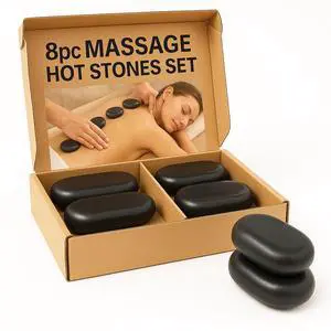 Royal Massage 6pc Large Basalt Hot Stone Set B