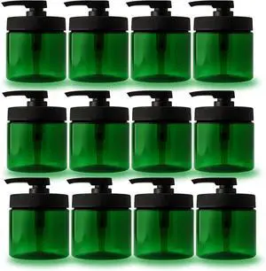Royal Massage 16oz Massage Oil/Lotion/Cream Pump Jar with Locking Twist Top (Green/Black, 12)