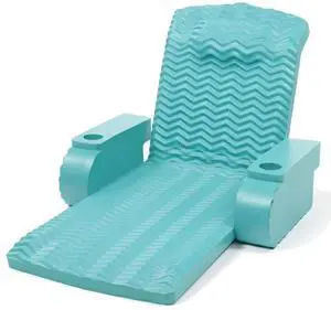 California Sun Deluxe Unsinkable La Jolla Lounger - Soft Foam Cushioned Pool Lounge Chair (Teal Wave)