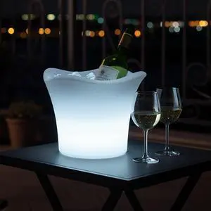 Modern Home LED Glowing Ice Bucket w/Infrared Remote Control