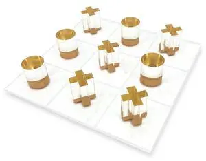 OnDisplay 3D Luxe Acrylic Tic Tac Toe Set (Gold)