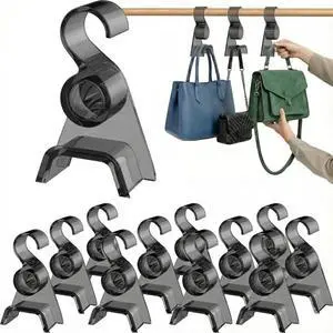 OnDisplay LuxeArch: Premium Wide Arch Acrylic Handbag/Purse/Backpack Hanger (Black, 12)