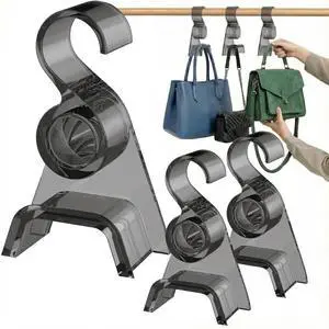 OnDisplay LuxeArch: Premium Wide Arch Acrylic Handbag/Purse/Backpack Hanger (Black, 3)