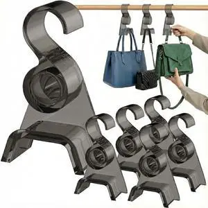 OnDisplay LuxeArch: Premium Wide Arch Acrylic Handbag/Purse/Backpack Hanger (Black, 6)