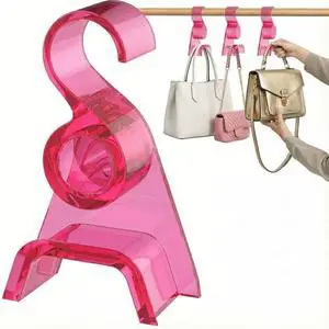OnDisplay LuxeArch: Premium Wide Arch Acrylic Handbag/Purse/Backpack Hanger (Pink, 1)