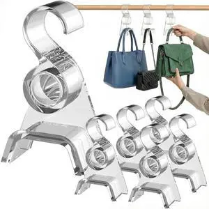 OnDisplay LuxeArch: Premium Wide Arch Acrylic Handbag/Purse/Backpack Hanger (Clear, 6)