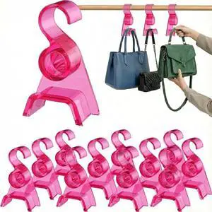 OnDisplay LuxeArch: Premium Wide Arch Acrylic Handbag/Purse/Backpack Hanger (Pink, 12)