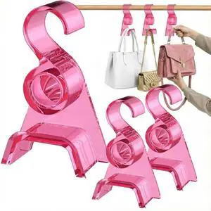 OnDisplay LuxeArch: Premium Wide Arch Acrylic Handbag/Purse/Backpack Hanger (Pink, 3)