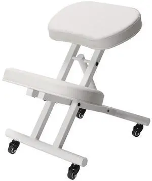 Modern Home Ergonomic Rolling Kneeling Posture Chair - White/White Modern Home Ergonomic Rolling Kneeling Posture Chair - White/White