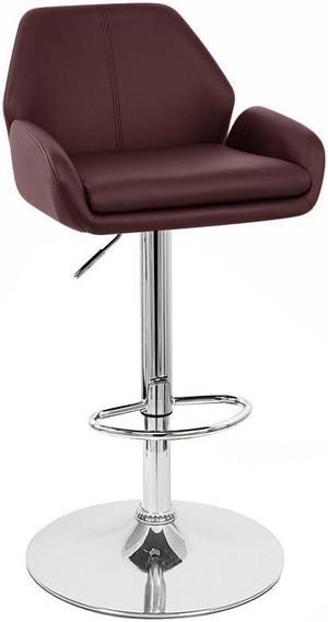 Modern Home Tesla "Leather" Contemporary Adjustable Height Counter/Bar Stool (Espresso)