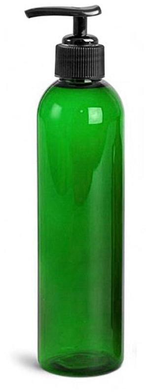 Royal Massage 8oz Bullet Round Massage Oil/Lotion/Liquid Bottle with Saddle Pump (Green, 1)