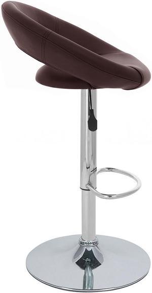 Set of 2 Modern Home Rho "Leather" Contemporary Adjustable Height Counter/Bar Stool (Coffee Brown)