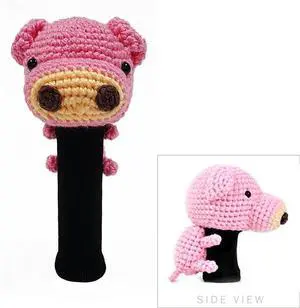 StitchHead Hand Stitched Yarn Animal Driver/Wood Head Cover (Pig)