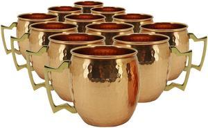 Modern Home Authentic 100% Solid Copper Hammered Moscow Mule Mug - Handmade in India