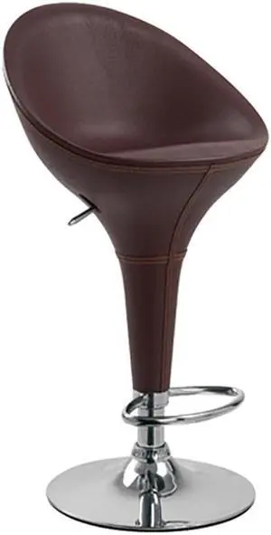 Modern Home Beta "Leather" Bombo-Style Contemporary Adjustable Barstool (Coffee Brown)