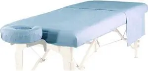 Royal Massage Deluxe Flannel 3pc Sheet Set - Face Cover, Fitted and Flat Sheet - Cornflower Blue