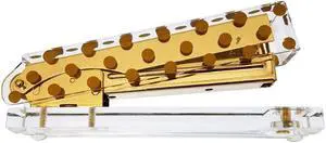 OnDisplay Luxe Acrylic Clear and Metallic Gold Stapler - Gold Polka Dot