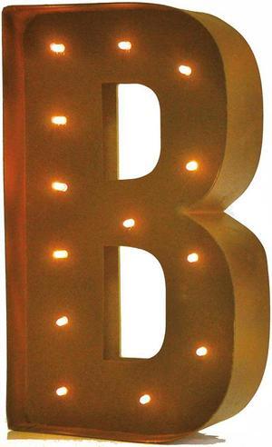 Rustic Vintage 11" Decorative LED Light Glow Letters - Letter B