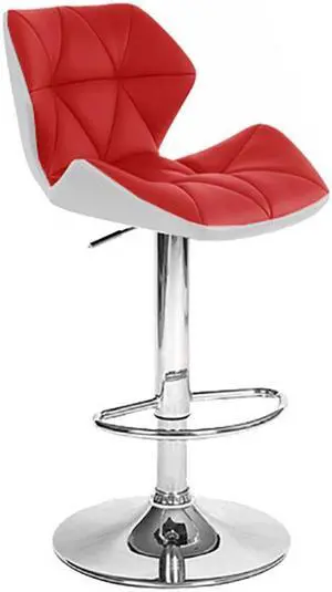 Set of 2 Zool Contemporary Adjustable Faux Leather Barstool - Black Licorice