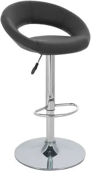 Set of 4 Modern Home Rho "Leather" Contemporary Adjustable Height Counter/Bar Stool (Black Licorice)