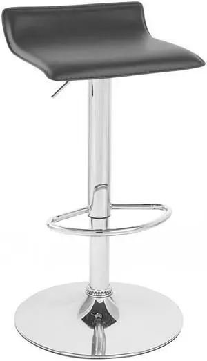Sigma Contemporary "Leather" Adjustable Barstool - Black Licorice