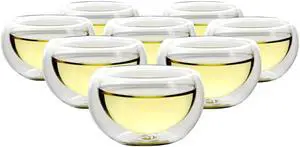Set of 8 Teaology Luna Double Wall Borosilicate Tea/Espresso Cups
