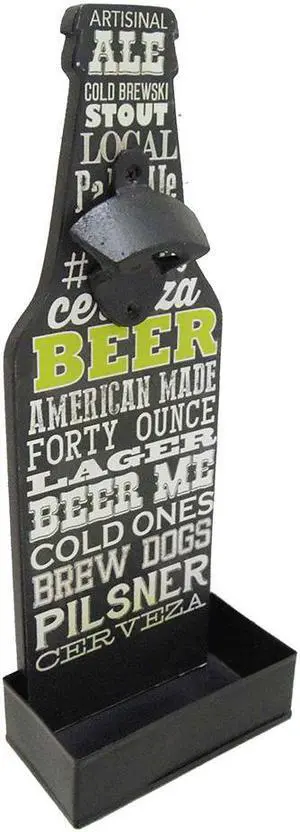 Modern Home Wall Mounted Bottle Opened w/Cap Catcher - Chalk Beer