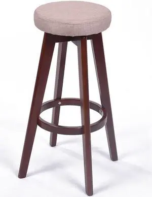 Nottingham Contemporary Wood/Fabric Barstool - Beige Linen