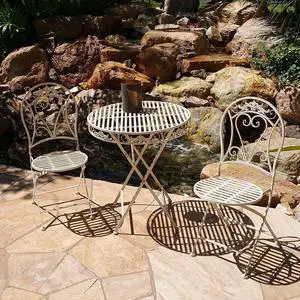 Modern Home Versailles Antiqued Iron 3pc Folding Bistro Set