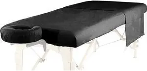 Royal Massage Deluxe Flannel 3pc Sheet Set - Face Cover, Fitted and Flat Sheet - Black