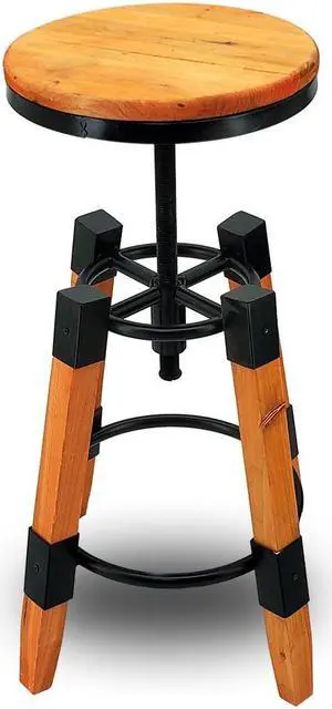 Wyland Rustic Contemporary Wood/Steel Barstool