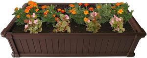 Modern Home Raised Garden Bed Kit - Stackable Modular Flower/Planter Kit (4'x2' Brown, Single)