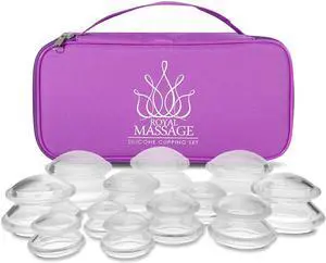 Royal Massage Silicone Cupping Therapy 12pc Set (3 Small, 3 Medium, 3 Large, 3 XL)