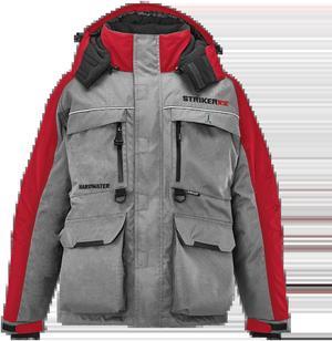 Striker Ice Men's Hardwater Gray/Red Jacket In 3X-Large